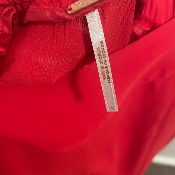 Free People Red Wide-Leg Pants Sz L - Picture 2 of 6